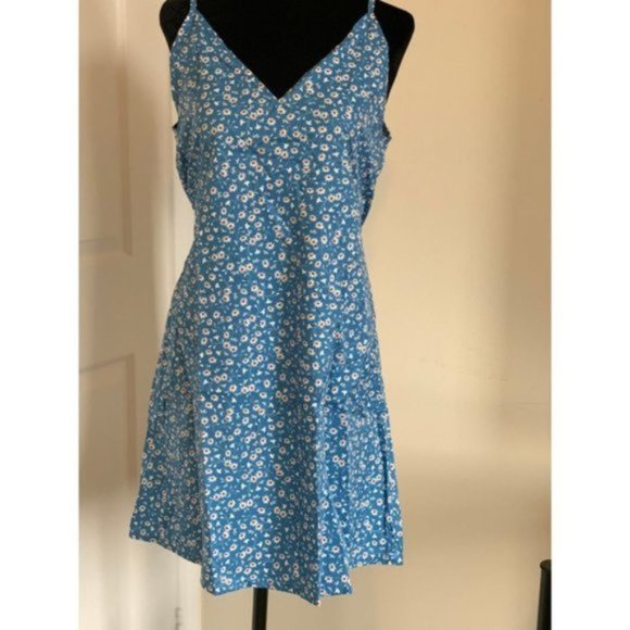Blue  Floral Cami Dress - Picture 5 of 6